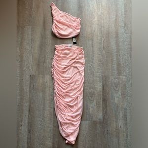 fashion nova love story mesh skirt set